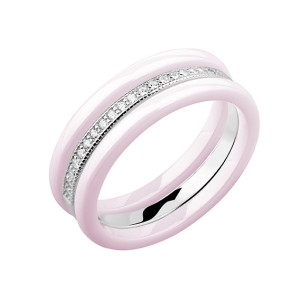 Set 3 inele ceramica roz si argint cu pietre Eternity DiAmanti Z1204A_P-DIA (Argint 925‰ 0,8 g.)